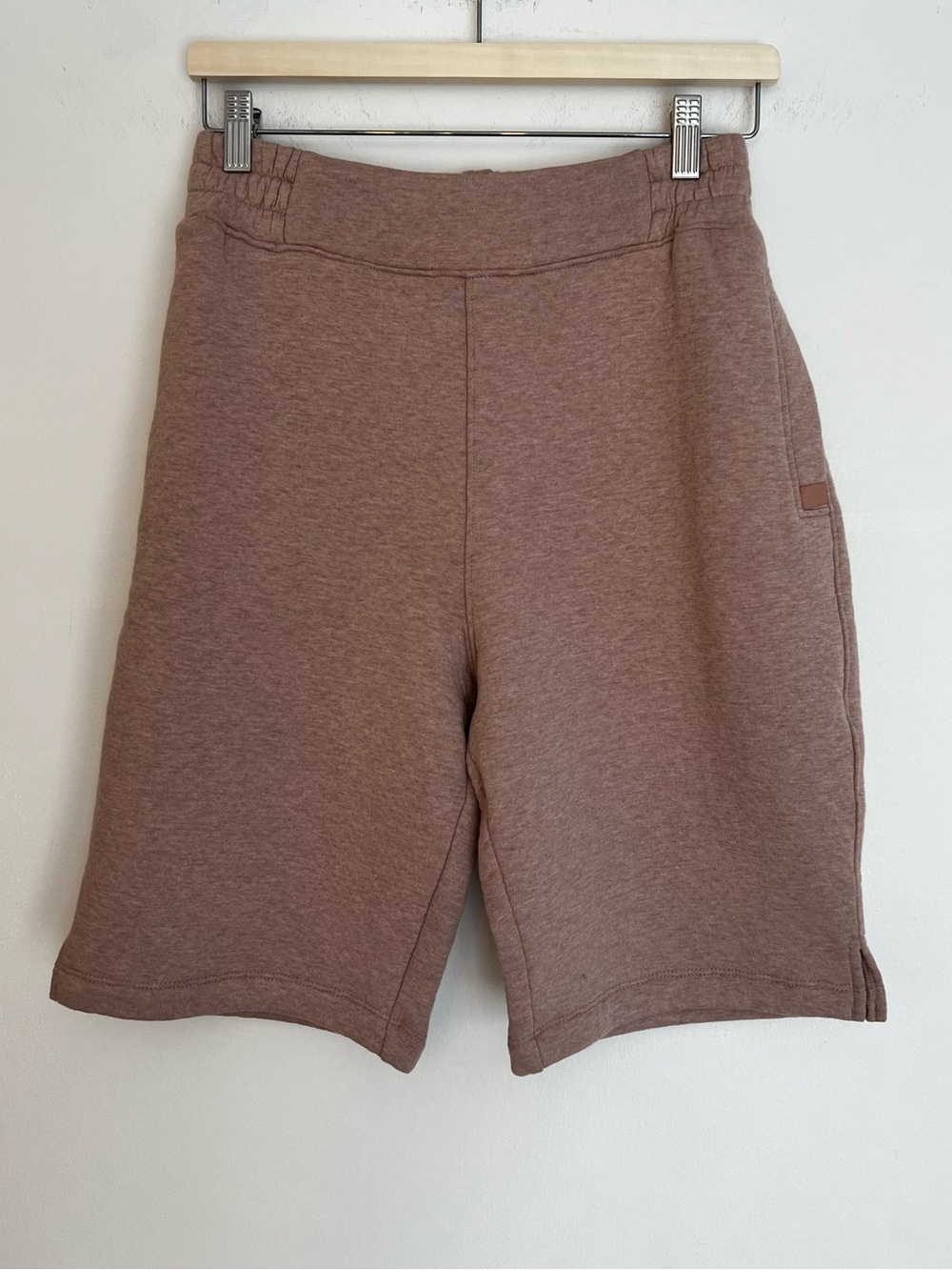 Lunya Restore Double Faced Shorts Otium Tan Size Small NWOT Cozy Loungewear